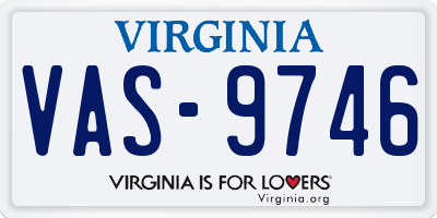 VA license plate VAS9746