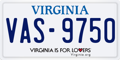 VA license plate VAS9750