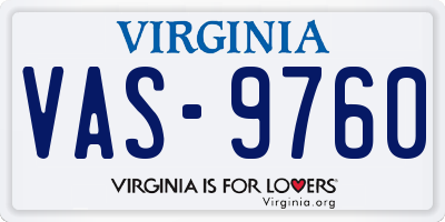 VA license plate VAS9760