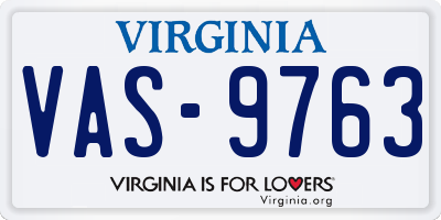 VA license plate VAS9763