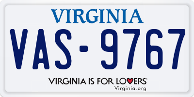 VA license plate VAS9767