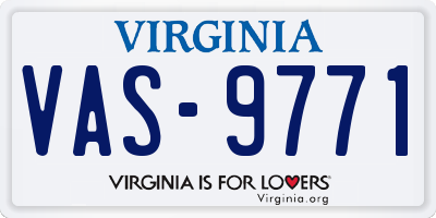 VA license plate VAS9771