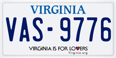 VA license plate VAS9776