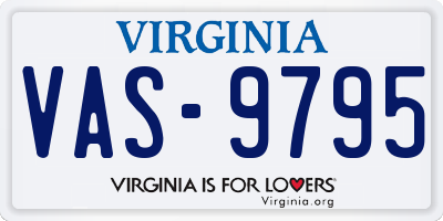 VA license plate VAS9795