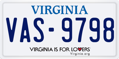 VA license plate VAS9798