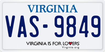 VA license plate VAS9849