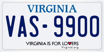 VA license plate VAS9900