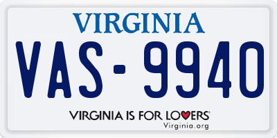 VA license plate VAS9940