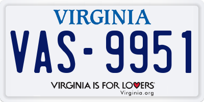 VA license plate VAS9951