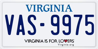 VA license plate VAS9975