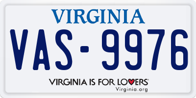 VA license plate VAS9976