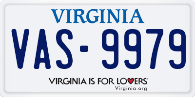 VA license plate VAS9979