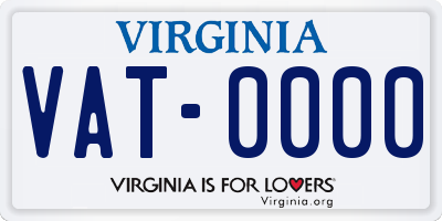 VA license plate VAT0000