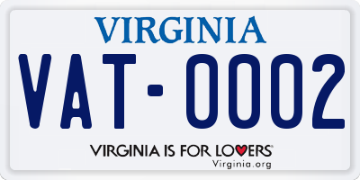 VA license plate VAT0002