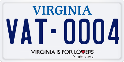 VA license plate VAT0004