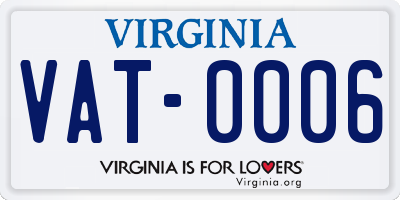 VA license plate VAT0006