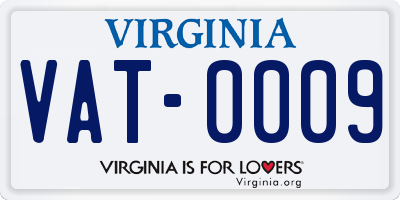 VA license plate VAT0009