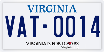 VA license plate VAT0014