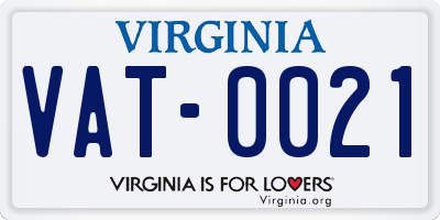 VA license plate VAT0021