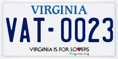VA license plate VAT0023