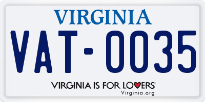 VA license plate VAT0035