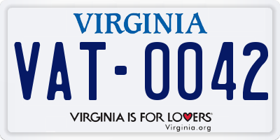 VA license plate VAT0042