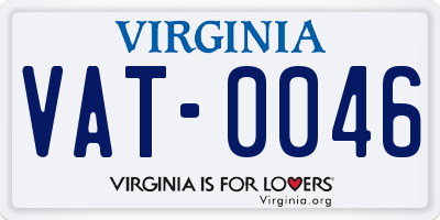 VA license plate VAT0046