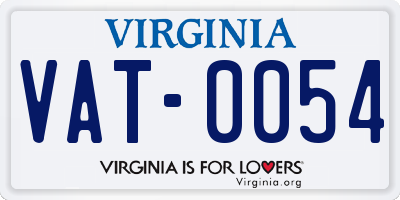 VA license plate VAT0054