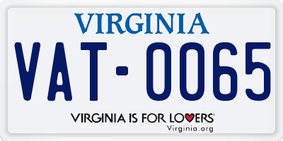 VA license plate VAT0065