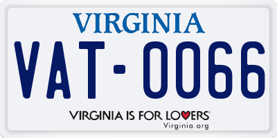 VA license plate VAT0066
