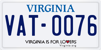 VA license plate VAT0076
