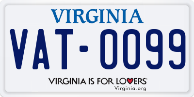 VA license plate VAT0099