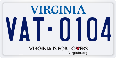 VA license plate VAT0104