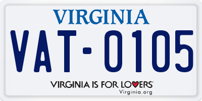 VA license plate VAT0105