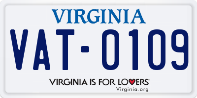VA license plate VAT0109