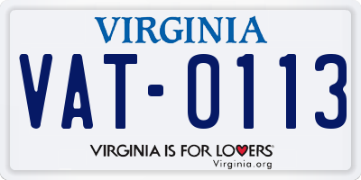 VA license plate VAT0113