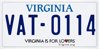 VA license plate VAT0114
