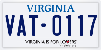 VA license plate VAT0117
