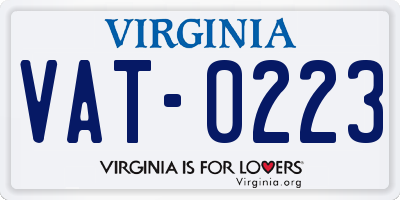 VA license plate VAT0223