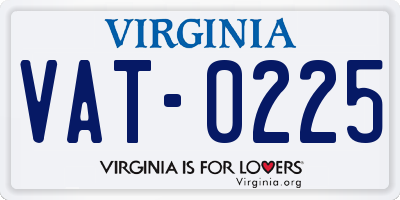 VA license plate VAT0225