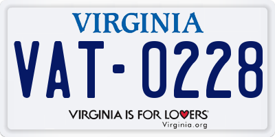 VA license plate VAT0228