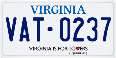 VA license plate VAT0237