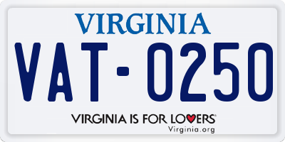 VA license plate VAT0250