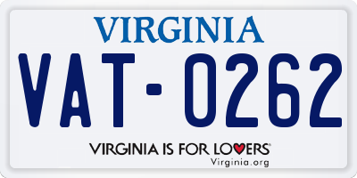 VA license plate VAT0262