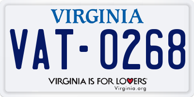 VA license plate VAT0268