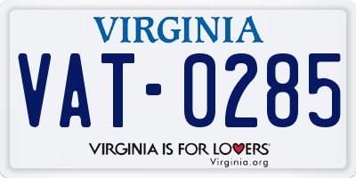 VA license plate VAT0285