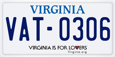 VA license plate VAT0306