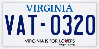 VA license plate VAT0320