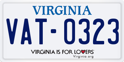 VA license plate VAT0323