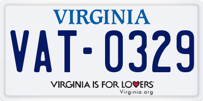 VA license plate VAT0329